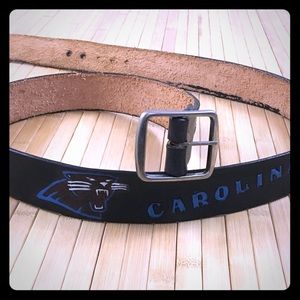 Carolina Panthers leather belt black & blue